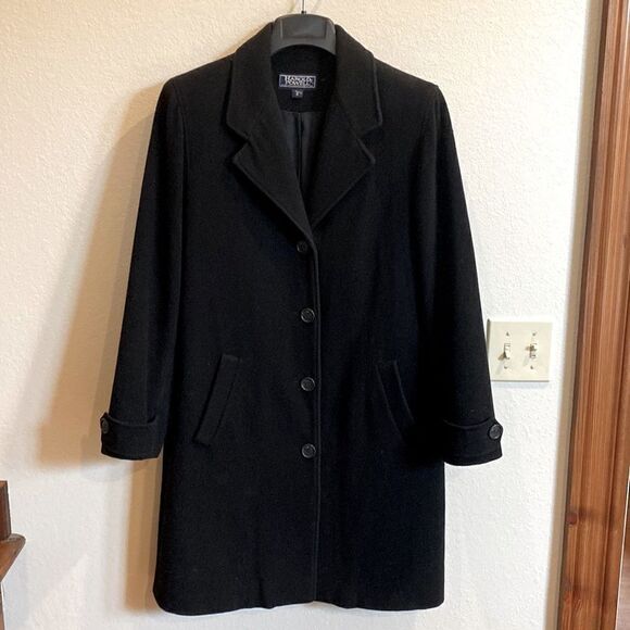 BLACK WOOL COAT - Picture 1 of 3